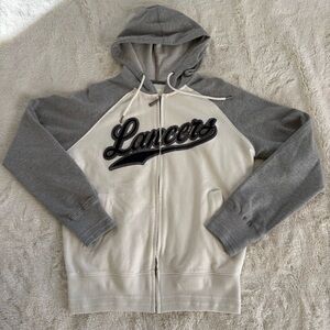 Lancers embroidered Gray and Cream Hooded Men's full zip by Camp David - Med